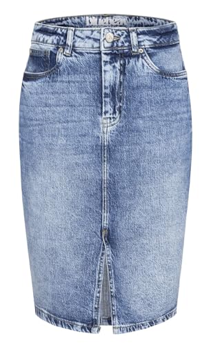 Sublevel Damen Midi Jeans Rock LSL-501 Damenrock Knielang mit Schlitz Middle Blue S von Sublevel