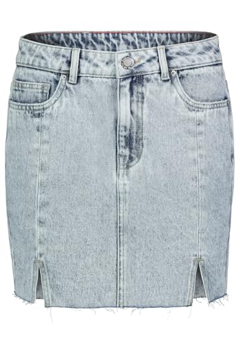 Sublevel Damen Mini Jeans Rock LSL-482 kurzer Damenrock mit Schlitzen Light Blue Denim L184 S von Sublevel