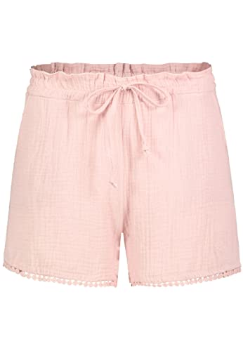 Sublevel Damen Musselin Shorts mit Bommelborte Sommerhose Light-Rose L von Sublevel