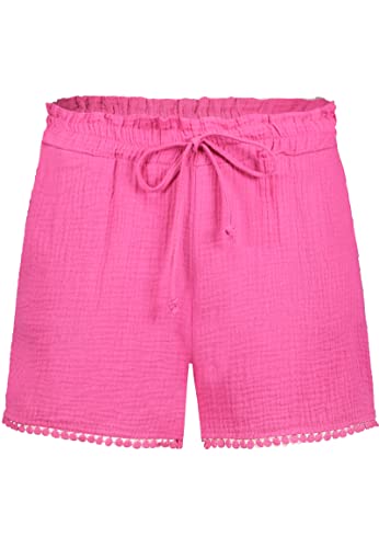 Sublevel Damen Musselin Shorts mit Bommelborte Sommerhose pink XL von Sublevel