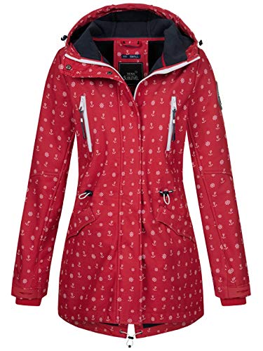 Sublevel Damen Softshell-Jacke Kurzmantel LSL-367 Anker-Alloverprint middle red M von Sublevel