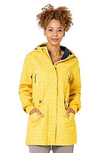 Sublevel Damen Softshell-Jacke Kurzmantel mit Kapuze & Print yellow L von Sublevel