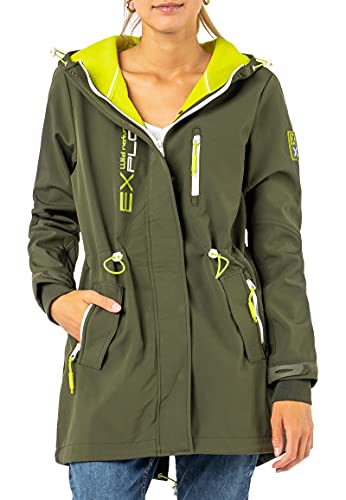 Sublevel Damen Softshell-Mantel Übergangs-Jacke mit Kapuze green S von Sublevel