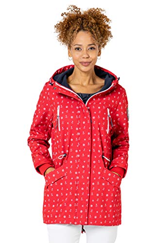 Sublevel Damen Softshell-Jacke Kurzmantel mit Kapuze & Print red M von Sublevel