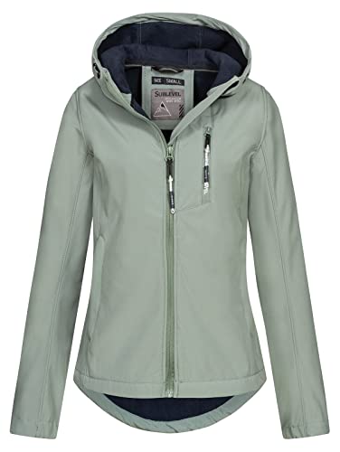 Sublevel Damen Softshelljacke LSL-442 wasserabweisende Jacke mit Kapuze Mineral Green L von Sublevel