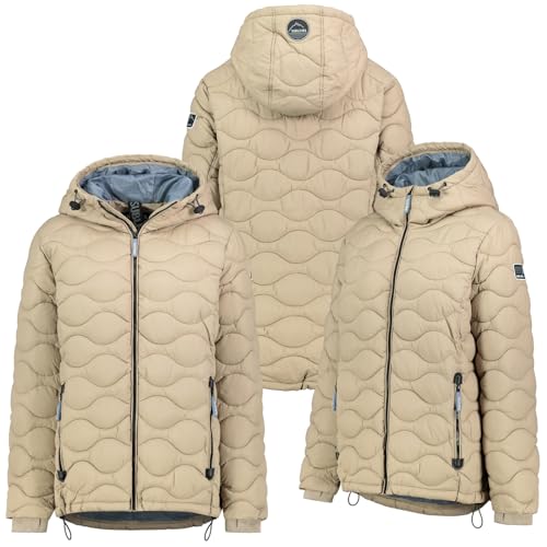 Sublevel Damen Stepp Jacke Parka Winterjacke Warm Gesteppt Outdoor Daumenlöcher, Farbe:Beige, Größe:XL 42 von Sublevel