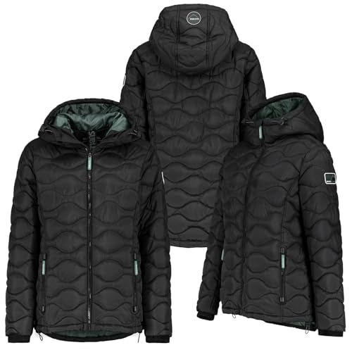 Sublevel Damen Stepp Jacke Parka Winterjacke Warm Gesteppt Outdoor Daumenlöcher, Farbe:Schwarz, Größe:M 38 von Sublevel