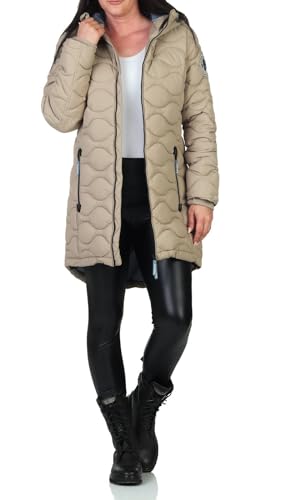 Sublevel Damen Steppjacke LSL-470 Kurzmantel mit Kapuze Clay Beige M von Sublevel