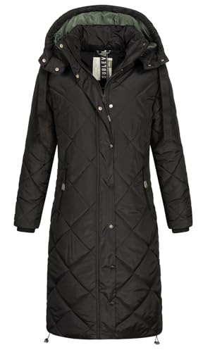 Sublevel Damen Steppmantel LSL-467 gesteppter Parka mit Kapuze Black L von Sublevel