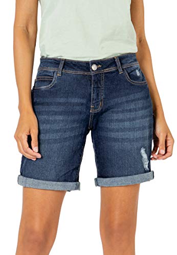 Sublevel Damen Stretch Jeans Bermuda-Shorts im Used-Look Blue M von Sublevel