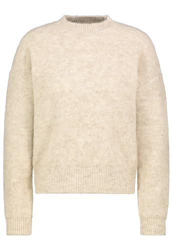 Sublevel Damen Strickpullover, Cropped, Oversized, Rundhalsausschnitt, weicher Strick, vielseitig kombinierbar beige XL von Sublevel