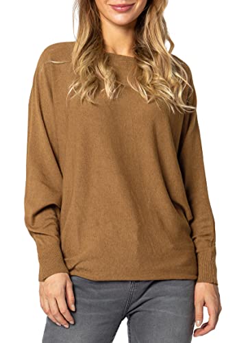 Sublevel Damen Strickpullover Basic mit Fledermausärmeln Brown L/XL von Sublevel