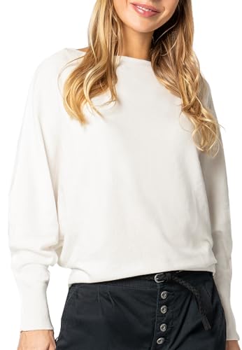 Sublevel Damen Strickpullover – Oversize Pullover mit Fledermausärmeln im Lässigen Look White L/XL Sublevel Damen Strickpullover – Oversize Pullover mit Fledermausärmeln im Lässigen Look White L/XL von Sublevel