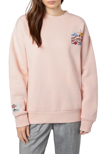Sublevel Damen Sweater mit Cartoon-Backprint, Oversized Sweatshirt Light-Rose M von Sublevel