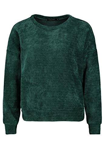 Sublevel Damen Sweatershirt in Cord-Optik Dark-Green XL von Sublevel