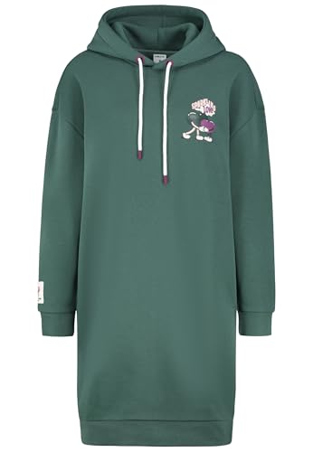 Sublevel Damen Sweatkleid mit Cartoonprint, langes Hoodie Sweatkleid Dark-Green S von Sublevel