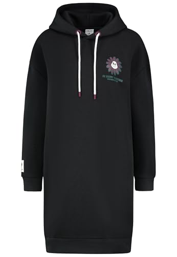 Sublevel Damen Sweatkleid mit Cartoonprint, langes Hoodie Sweatkleid Dark-Grey S von Sublevel