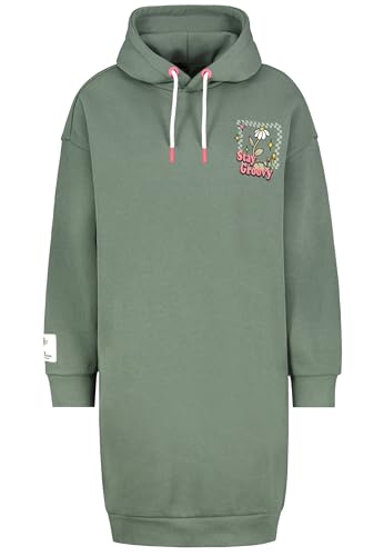 Sublevel Damen Sweatkleid mit Hippie-Print, Langes Hoodie Sweatkleid Dark-Green M von Sublevel