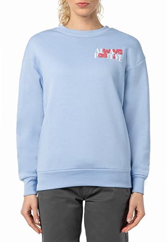 Sublevel Damen Sweatshirt mit Backprint Light-Blue L von Sublevel