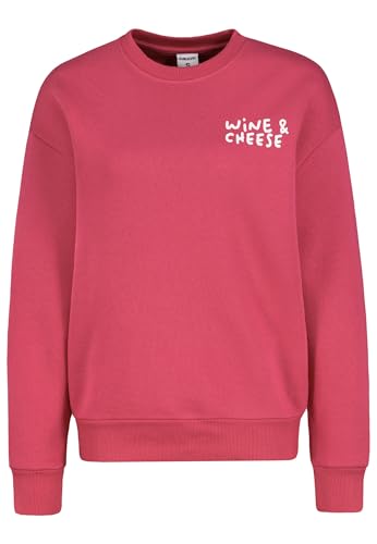 Sublevel Damen Sweatshirt mit Dolce Far Niente Aufdruck, Rundhalsausschnitt, Farben:Rot, Größe:XS von Sublevel