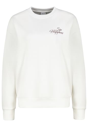 Sublevel Damen Sweatshirt mit Dolce Far Niente Aufdruck, Rundhalsausschnitt, Farben:Weiß, Größe:M von Sublevel