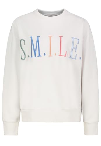 Sublevel Damen Sweatshirt mit Statement-Print – Bequemer Rundhals Pullover im Oversized Look, weich & stylisch, Pastellfarben White XL von Sublevel