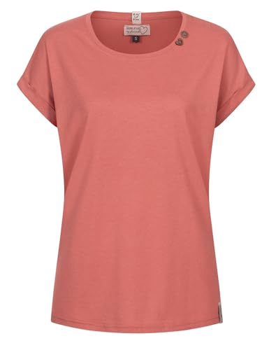 Sublevel Damen T-Shirt LSL-496 Loose Fit einfarbiges Kurzarmshirt Rundhals Middle Rose M von Sublevel