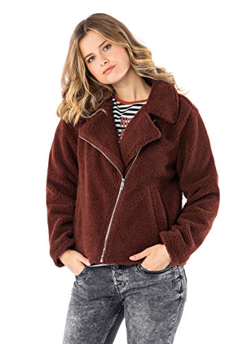 Sublevel Damen Teddy Fleecejacke mit Reverskragen brown S von Sublevel