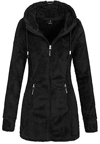 Sublevel Damen Teddyfleece-Jacke Mantel LSL-357 mit Kapuze black M Sublevel Damen Teddyfleece-Jacke Mantel LSL-357 mit Kapuze black M von Sublevel
