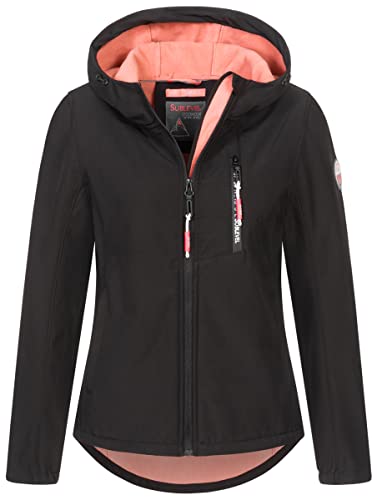 Sublevel Damen Frühlings Softshell Outdoor Regen Übergangs Jacke, Farbe: Schwarz, Größe: S 36 von Sublevel