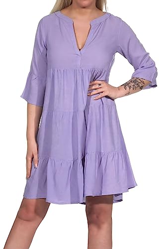 Sublevel Damen Viskose Mini Kleid LSL-413 Creamy Lavender M von Sublevel