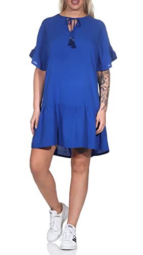 Sublevel Damen Viskose Mini Kleid LSL-443 Kurzarm Tunika Dark Blue M von Sublevel