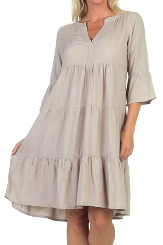 Sublevel Damen Viskose Mini-Kleid Tunika 3/4-Arm LSL-413 String Beige M Sublevel Damen Viskose Mini-Kleid Tunika 3/4-Arm LSL-413 String Beige M von Sublevel