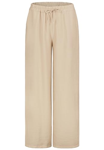 Sublevel Damen Viskose Strandhose, Luftig und Angenehm, Weite Sommerhose beige XS von Sublevel
