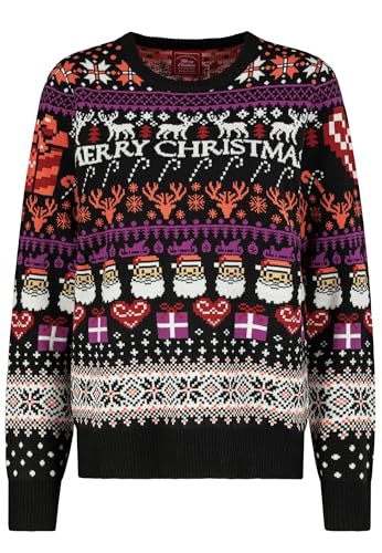 Sublevel Damen Weihnachtspullover – Lustiger Ugly Christmas Sweater mit Festlichen Motiven für die Feiertage Black M von Sublevel