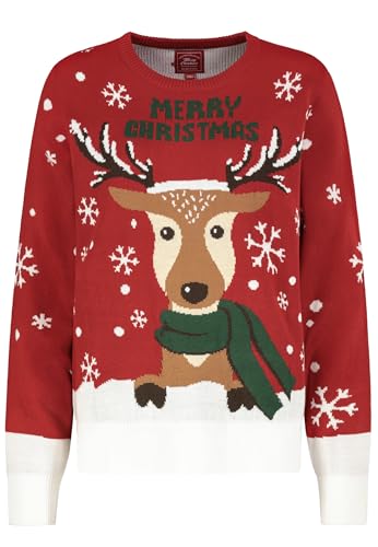 Sublevel Damen Weihnachtspullover – Lustiger Ugly Christmas Sweater mit Festlichen Motiven für die Feiertage red M von Sublevel