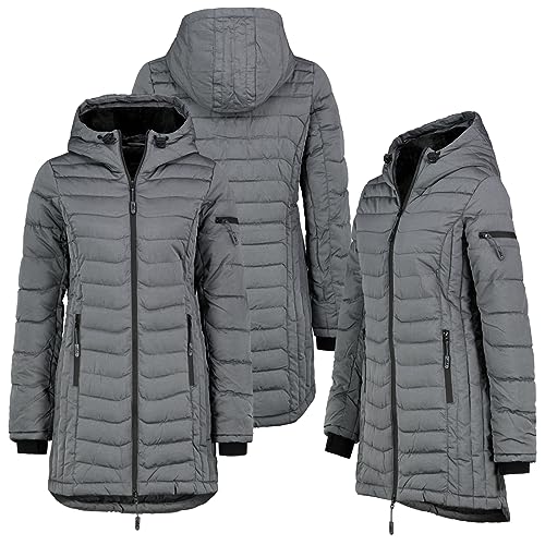 Sublevel Damen Winter Jacke Mantel Parka Steppjacke Steppmantel Wintermantel, Farbe:Anthrazit, Größe:M 38 von Sublevel