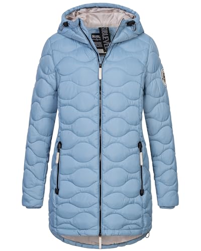 Sublevel Damen Winter Jacke Mantel Parka Steppjacke Steppmantel Wintermantel, Farbe:Blau, Größe:L 40 von Sublevel