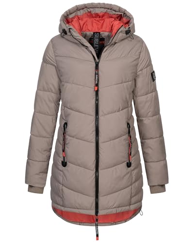 Sublevel Damen Winter Jacke Mantel Parka Steppjacke Steppmantel Wintermantel, Farbe:Braun, Größe:3XL (46) von Sublevel