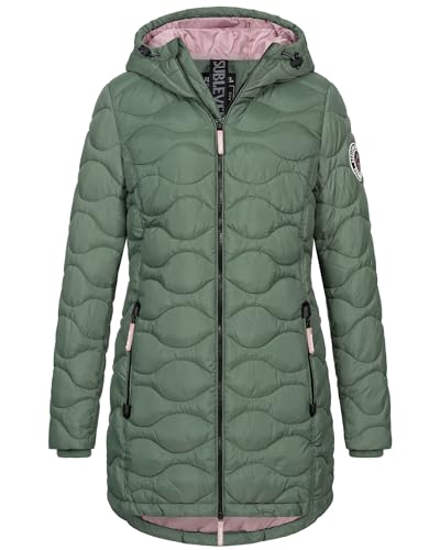 Sublevel Damen Winter Jacke Mantel Parka Steppjacke Steppmantel Wintermantel, Farbe:Forest-green, Größe:XXL 44 von Sublevel