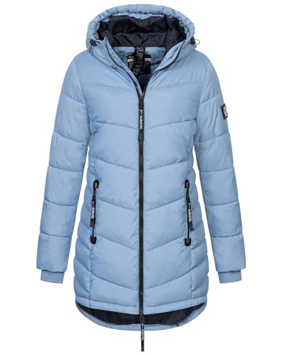 Sublevel Damen Winter Jacke Mantel Parka Steppjacke Steppmantel Wintermantel, Farbe:Middle Blue, Größe:3XL (46) von Sublevel