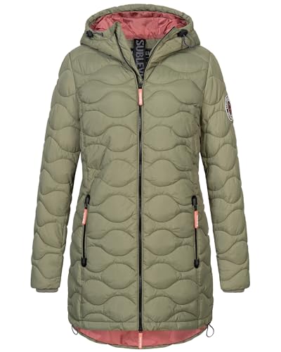 Sublevel Damen Winter Jacke Mantel Parka Steppjacke Steppmantel Wintermantel, Farbe:Olive, Größe:L 40 von Sublevel