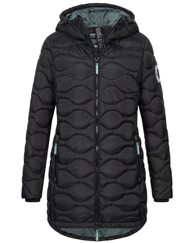 Sublevel Damen Winter Jacke Mantel Parka Steppjacke Steppmantel Wintermantel, Farbe:Schwarz, Größe:L 40 von Sublevel