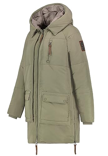 Sublevel Damen Winter Jacke Mantel Parka Steppjacke Steppmantel Wintermantel Oversize, Farbe:Olive, Größe:M 38 von Sublevel