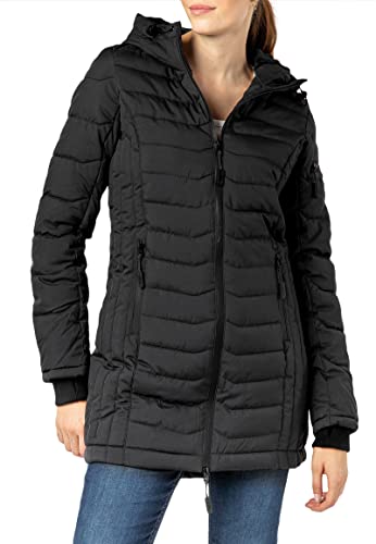 Sublevel Damen Winter Steppmantel mit Kapuze Parka gefüttert black M von Sublevel