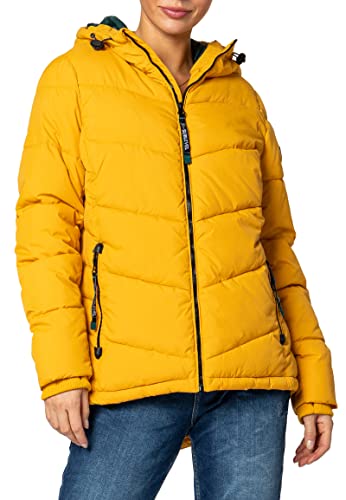 Sublevel Damen Winterjacke gefüttert & gesteppt mit Kapuze yellow S von Sublevel