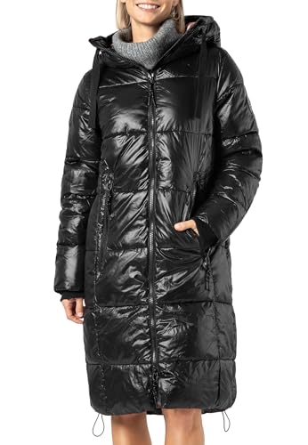 Sublevel Damen Wintermantel Steppmantel, Pufferjacke, Kapuze, Tailliert black L von Sublevel