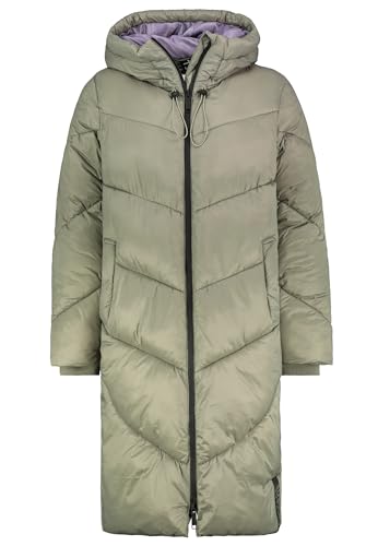 Sublevel Damen Wintermantel - Gesteppt, Puffer mit Kapuze, Tailliert middle-green L von Sublevel