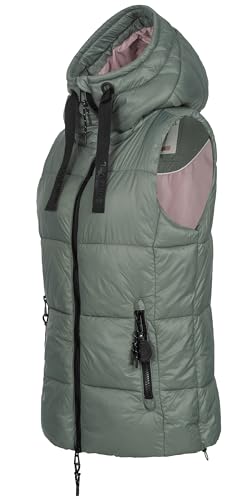 Sublevel Damen kurze Steppweste D50048X80113A1 Agave Green L von Sublevel