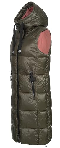 Sublevel Damen lange Steppweste D50048X80105B3 Mistletoe Green S von Sublevel